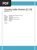 Country India Version (C.I.N) : Q&A CIN V.1.0