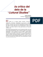 Análisis Crítico Del Modelo de Los Estudios Culturales