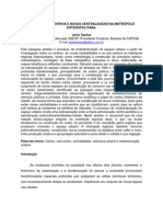 Centro, Sub-Cento e Novas Centralidades