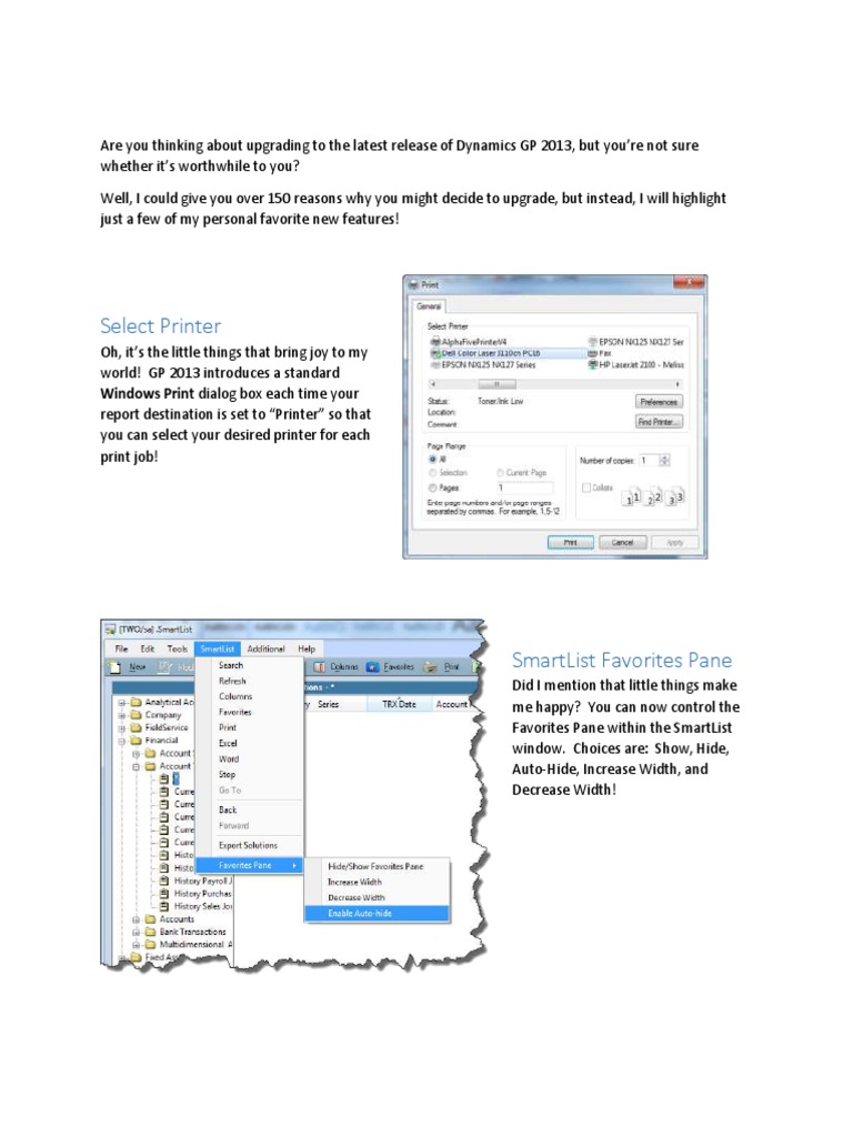 Upgrade Benefits of Dynamics GP 2013 | PDF | Software | System Software