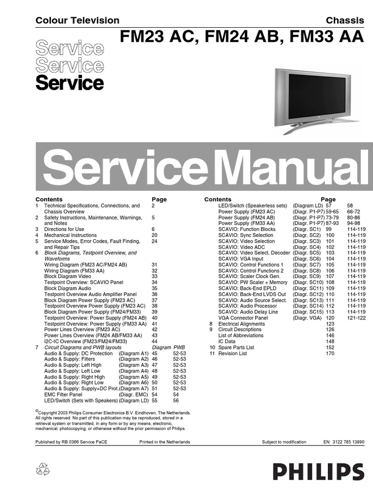 Philips 32FD9954 FM23 AA Service Manual | PDF | Soldering.
