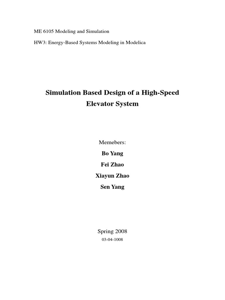 High-Speed Elevator System Simulation | PDF | Elevator | Simulation
