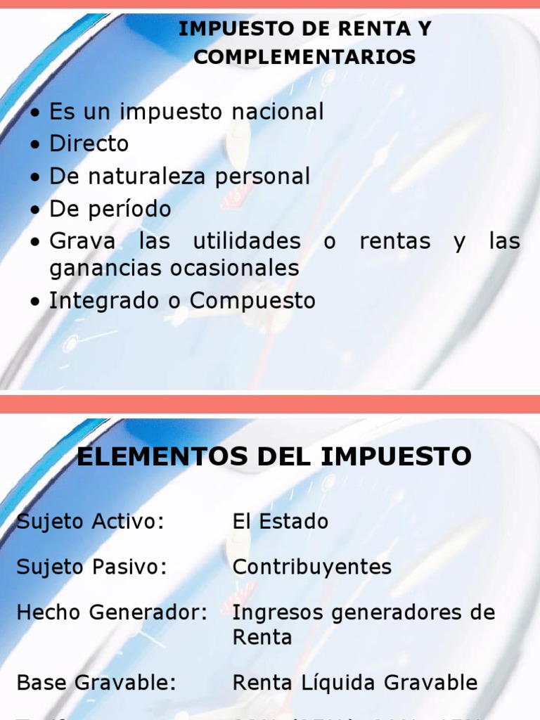 Elementos del Impuesto de Renta | PDF | Impuestos | Organización sin ...