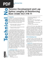 Tension Development and Lap Splice Lengths of Reinforcing Bars Under ACI 318-11
