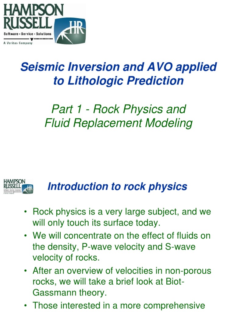Seismic Inversion and AVO Applied To Lithologic Prediction | PDF ...