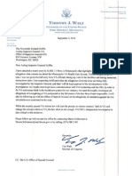 Rep. Tim Walz letter to acting Inspector General Griffin 09-04-2014