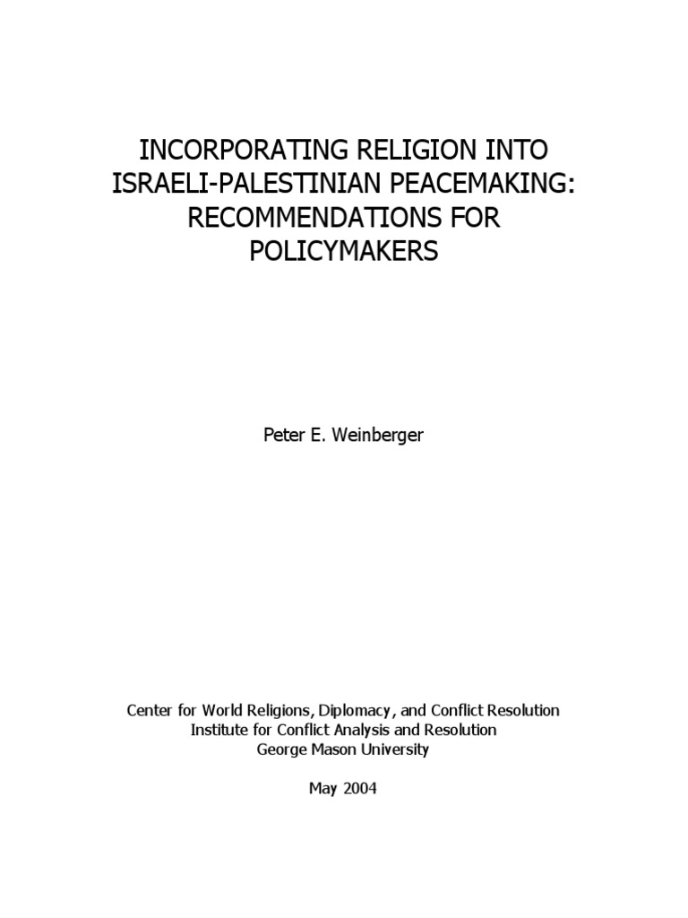 Religion in Israeli-Palestinian Peace | PDF | Palestinian Territories ...