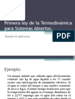 Ejemplo Primera Ley de La Termodinámica para Sistemas Abiertos