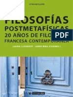 Filosofías Postmetafísicas. 20 Años de Filosofía Francesa Contemporánea - Laura Llevadot y Jordi Riba (Coords.)