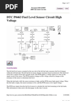 C5-DTC P0463 Fuel Level Sensor Circuit High Voltage