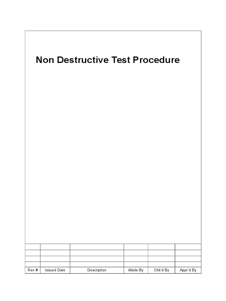 Non-Destructive Testing Procedure Guide | PDF | Nature