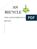 I Can Recycle: Type A List of Items You Can Recycle