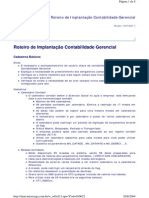 Roteiro de Implantação Contabilidade Gerencial