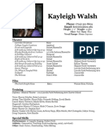 Kayleigh Walsh Theatre Resume