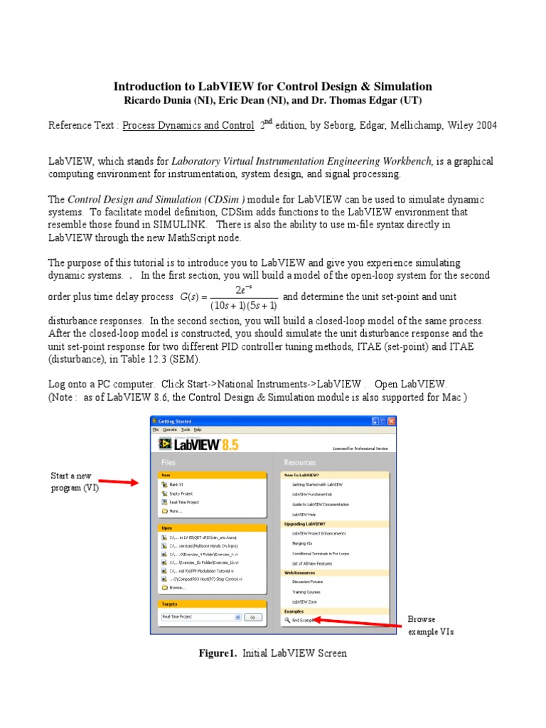 Introduction To Labview For Control Design and Simulation PDF | PDF ...