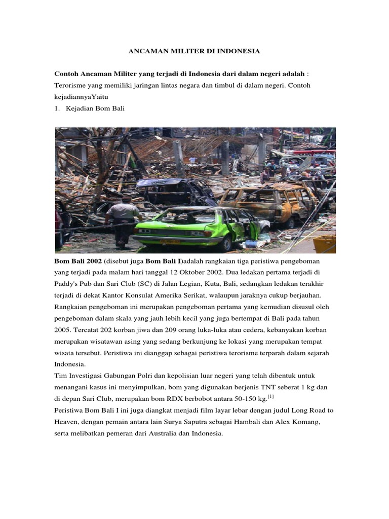 Contoh Ancaman Militer Yang Terjadi Di Indonesia Dari