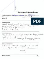 Lesson Critique Secondary Whole Class