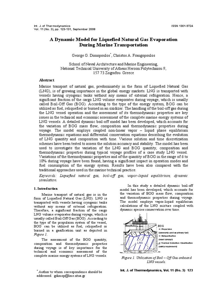 Dynamic LNG Boil-Off Gas Model | PDF | Liquefied Natural Gas | Gases