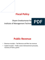 Fiscal Policy: Shyam Sreekumaran Nair Institute of Management Technology Nagpur