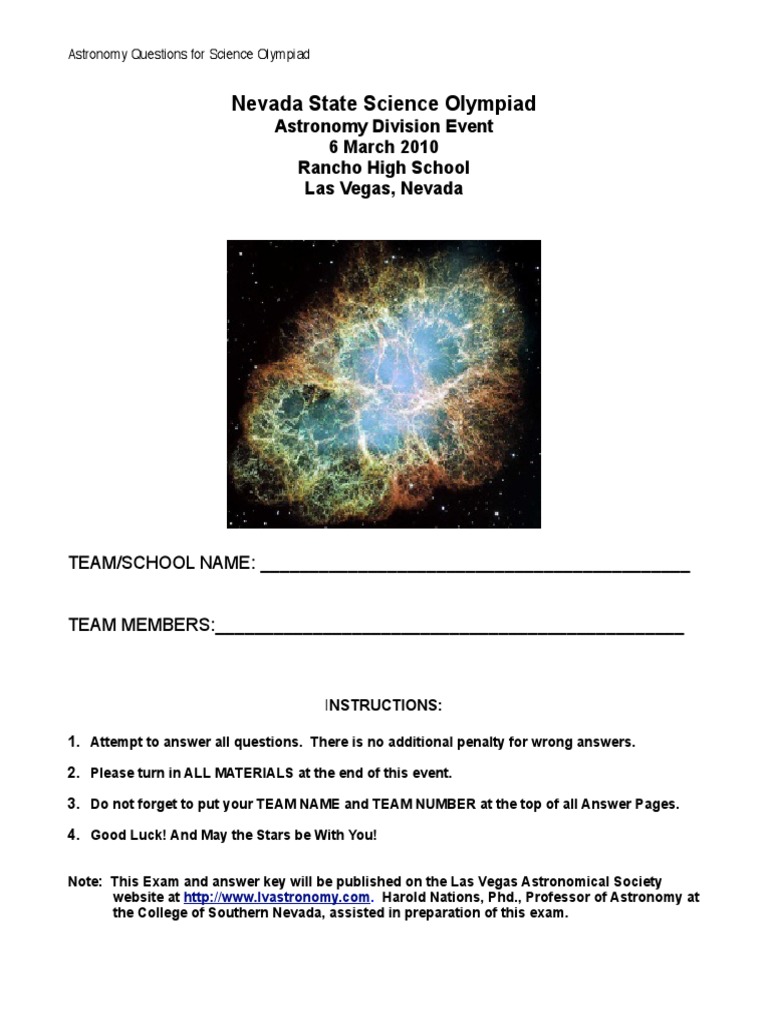 Good astronomy question image