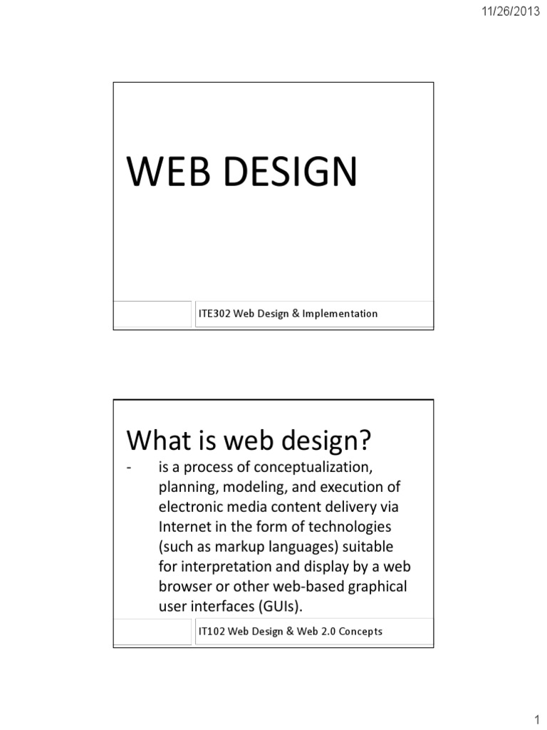 Part1 Web Design | PDF | Web Design | Dynamic Web Page
