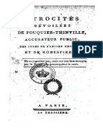 1794 Atrocités Dévoilées de Fouquier-Thinville