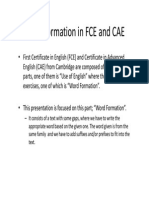 Word Formation in FCE and CAE