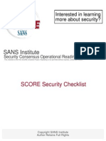 Security Checklist - Windows