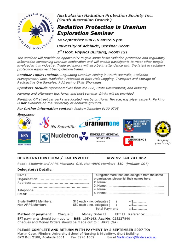 Radiation Protection in Uranium Exploration Seminar PDF South
