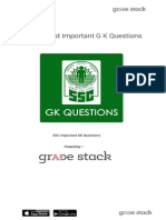 SSC Exam Important GK Questions