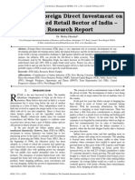 Impact of Foreign Direct Investment On Unorganised Retail Sector of India - A Research Report