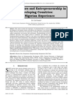 Entrepreneurs and Entrepreneurship in Developing Countries: The Nigerian Experience