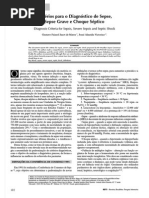 Critérios Para o Diagnóstico de Sepse, Sepse Grave e Choque Séptico