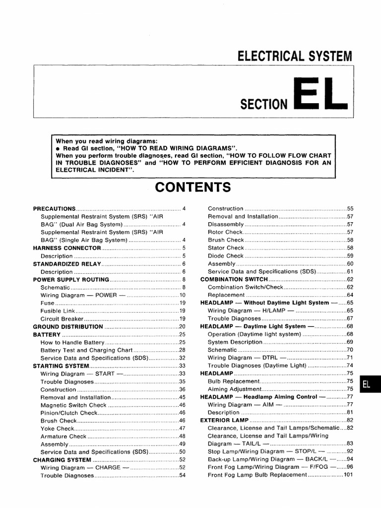 Manual de taller Nissan Almera n15 - Electrical System.pdf nissan n16 wiring diagram pdf 