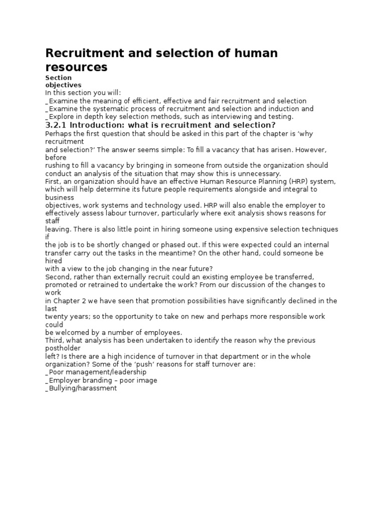 Effective Recruitment and Selection Strategies | PDF | Turnover ...