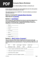 Computer Basics Worksheet