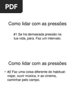 Como Lidar Com as Pressões