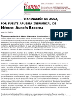 Despojo y Contaminación de Agua, Por Fuerte Apuesta Industrial de México