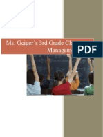 Ms. Geiger's 3rd Grade Classroom Management Plan