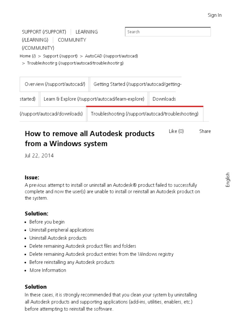 How To Remove All Autodesk Products From A Windows System - AutoCAD ...