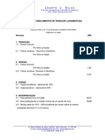 EMOLUMENTOS de TRADUÇÃO JURAMENTADA - Laerte J Silva Jucemg No. 768.09