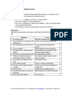 Formal and Informal Register Exercise