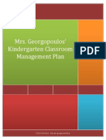 Mrs. Georgopoulos' Kindergarten Classroom Management Plan