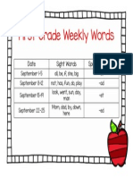 Weekly Words Slide
