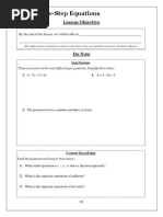 Solving One-Step Equations