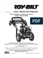 Owner's Manual / Manual Del Propietario: Pressure Washer / Lavadora de Presión Model / Modelo 01903