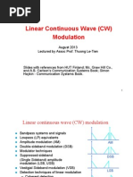 Linear Continuous Wave (CW) Modulation: August 2013 Lectured by Assoc Prof. Thuong Le-Tien