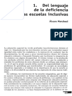 Del Lenguaje de La Deficiencia a Las Escuelas Inclusivas