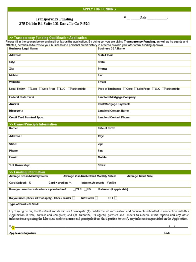 Transparency Funding Application Form | PDF | Law
