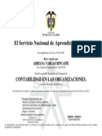 El Servicio Nacional de Aprendizaje SENA: Contabilidad en Las Organizaciones